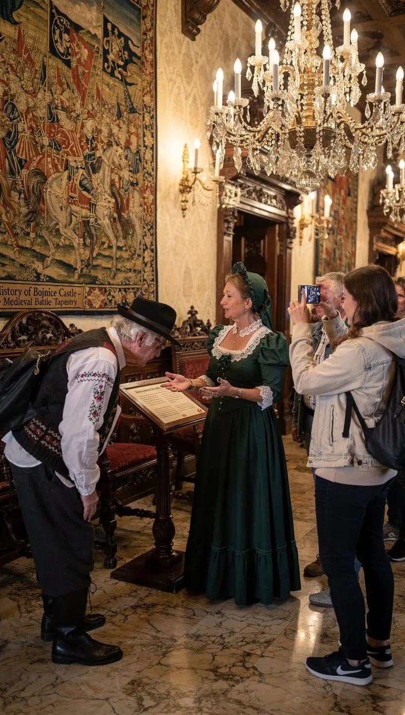 A close-up of intricate architectural details on the facade of a Slovak fortress, reflecting the craftsmanship of the past.